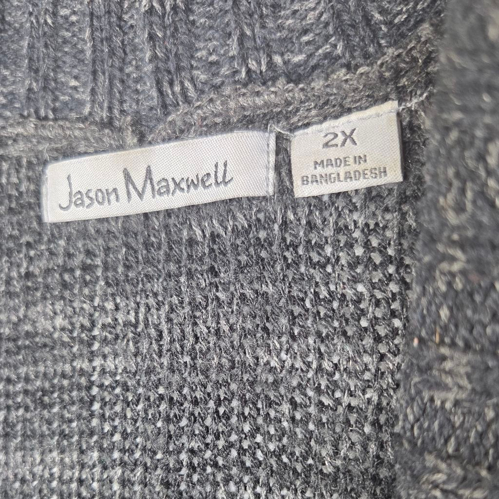 Women's Jason Maxwell Cardigan 2X Gray Black Ombre - Picture 5 of 10